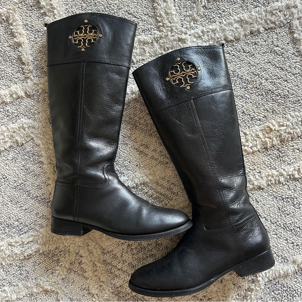 Tory Burch Black Kiernan Riding Boots